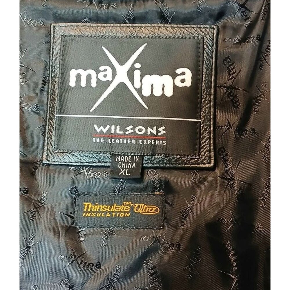 Vintage Wilsons MAXIMA Leather Jacket Womens XL Black Retro 90s Belted Button Up - Picture 6 of 6